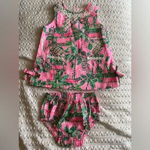 Lilly Pulitzer Pink and Green Tropical Set